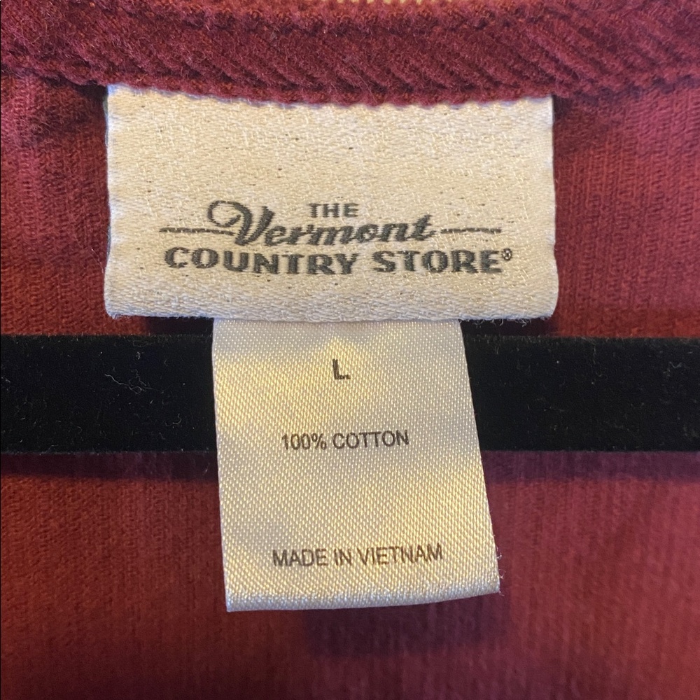 The Vermont Country Store Corduroy Dress Women's Large Red Cotton Pinafore Midi - Picture 6 of 11